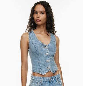 DENIM FORUM ARITZIA The '90s Mia Denim Vest Denim button-up vest Women’s Size XL